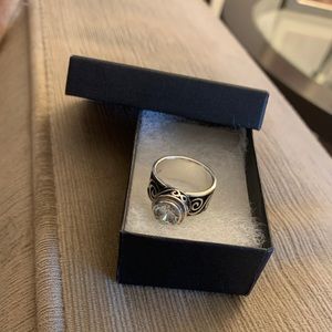 Silpada Sterling Silver & Crystal Swirl Ring